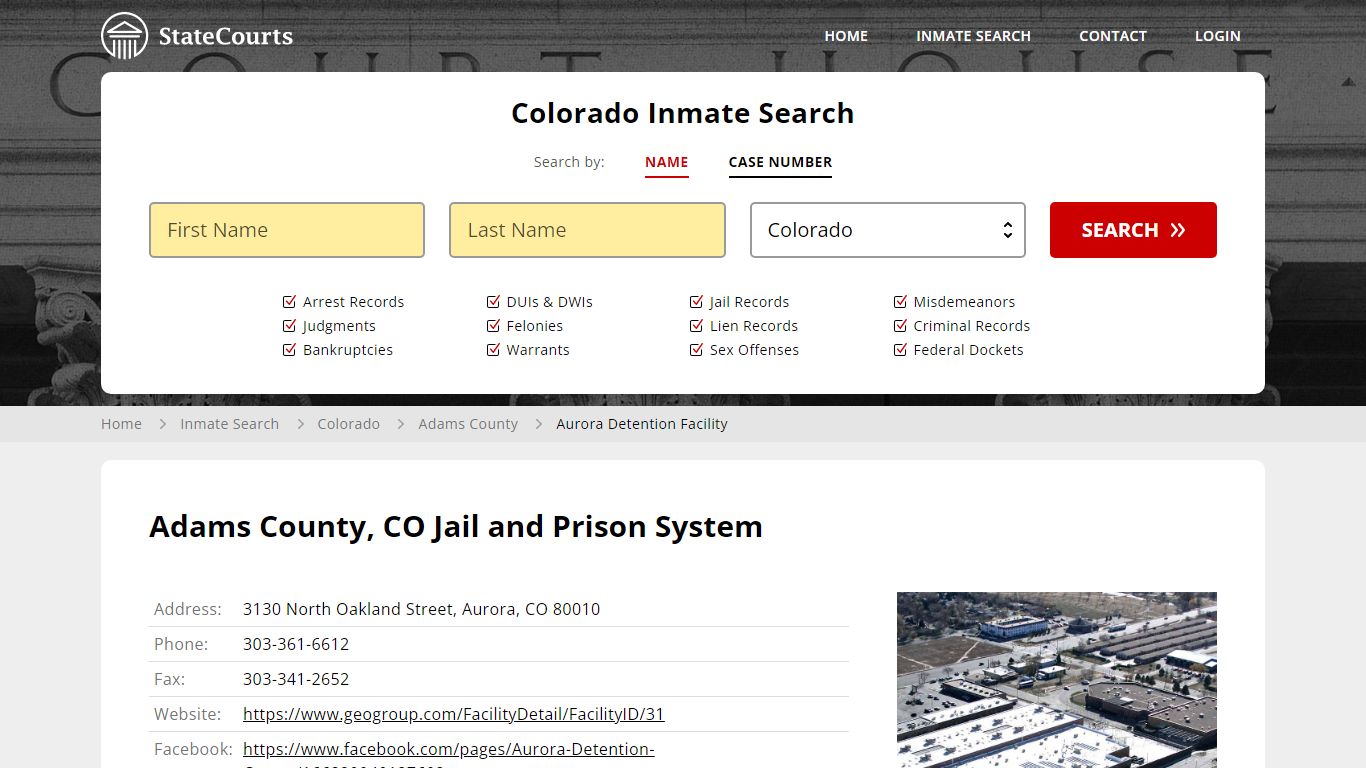 Aurora Detention Facility Inmate Records Search, Colorado - StateCourts